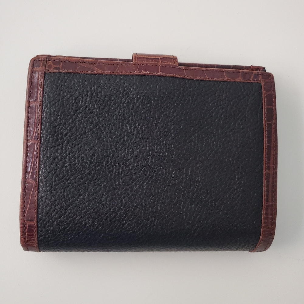 Bally Black and Brown Leather Wallet With Kiss Lock - Picture 6 of 12